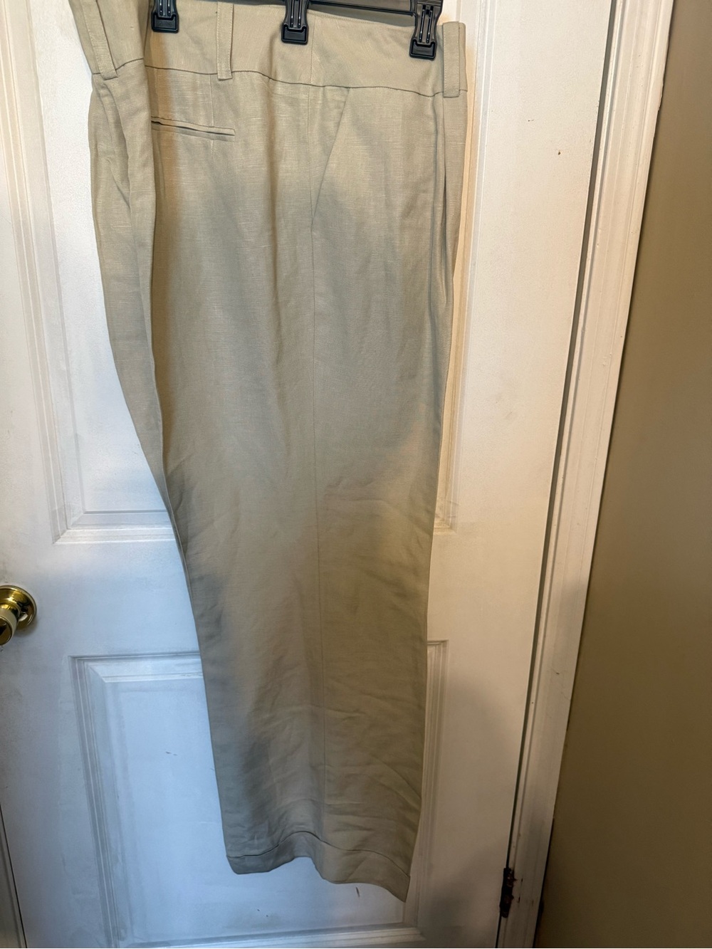 Calvin Klein Women's Straight-Leg Dress Pants in Light Khaki linen